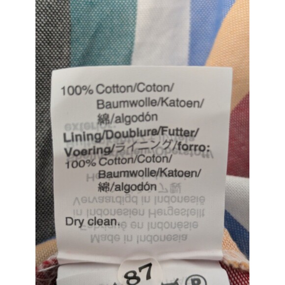 Madewell Festival Multicolored Stripe Cotton Bell Sleeve Dress sz L Boho Beach - Picture 12 of 12